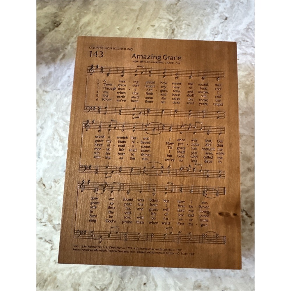 Amazing Grace Plaque P. Graham Dunn Cherry Wood 5 3/8" By‎ 7 1/8"